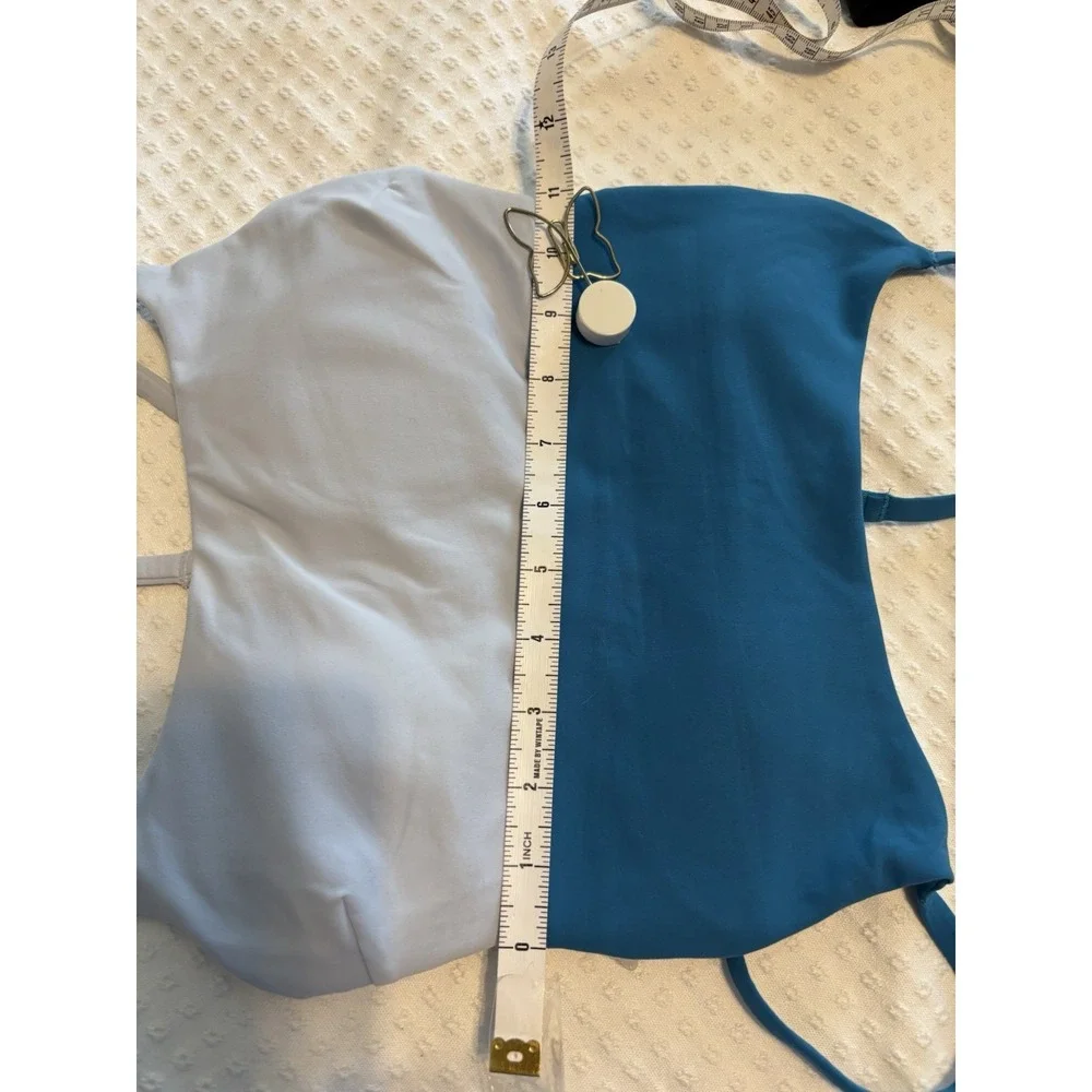 Lululemon Blue Light Gray Pullover Wireless Sports Bra S Women Solid Logo